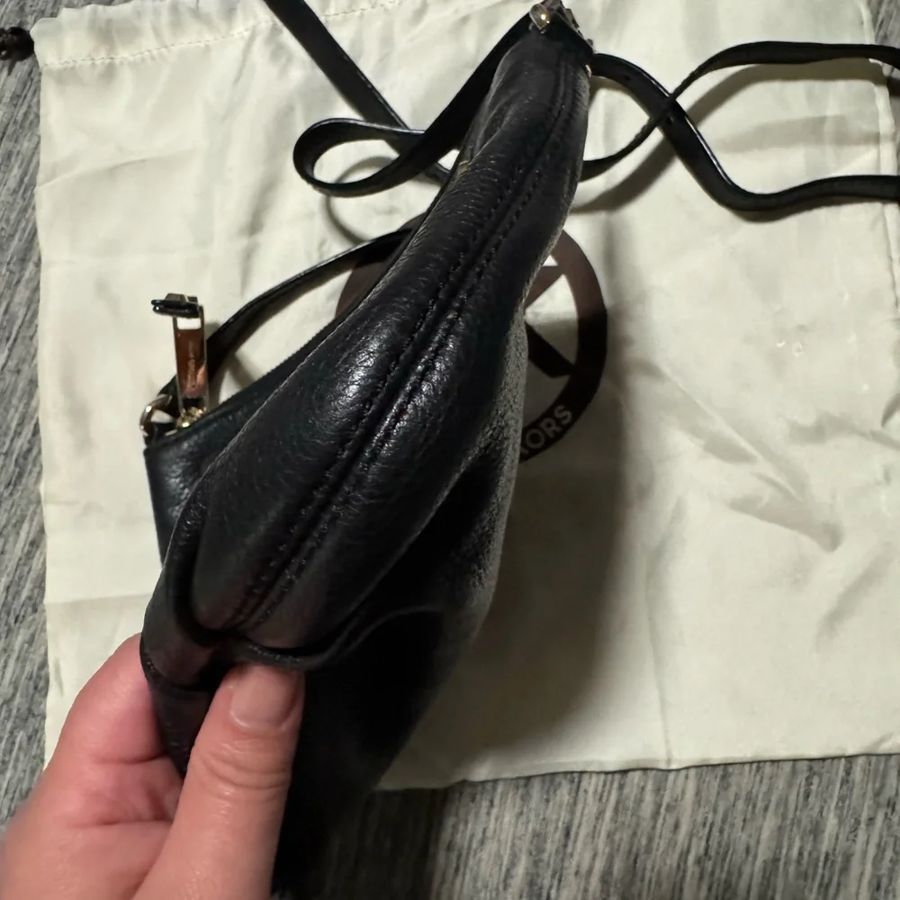 Michael Kors Black Crossbody Bag with Gold Accents - Picture 3 of 10